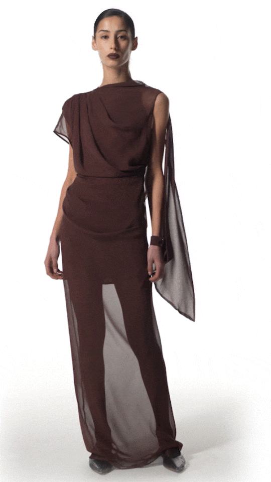 Hesperia | Silk Chiffon Dress | Draped & Elegant