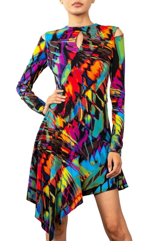 Aerope Papillon | Long Sleeve Jersey Dress - michail - Dresses