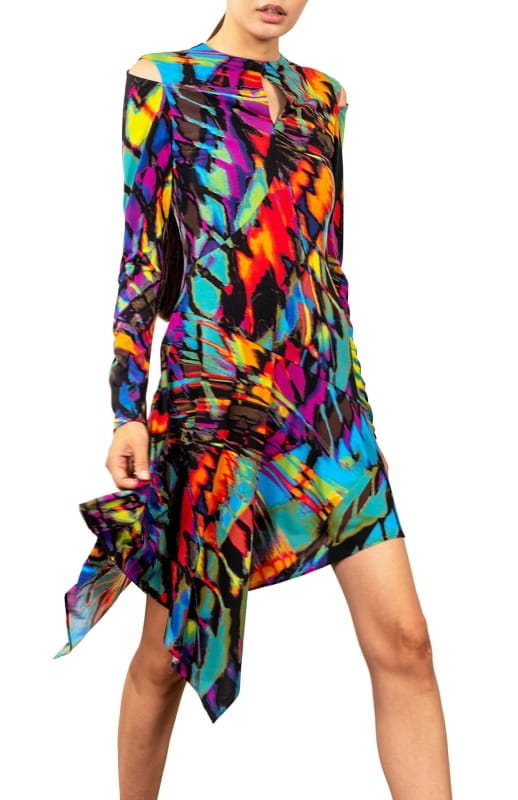 Aerope Papillon | Long Sleeve Jersey Dress - michail - Dresses