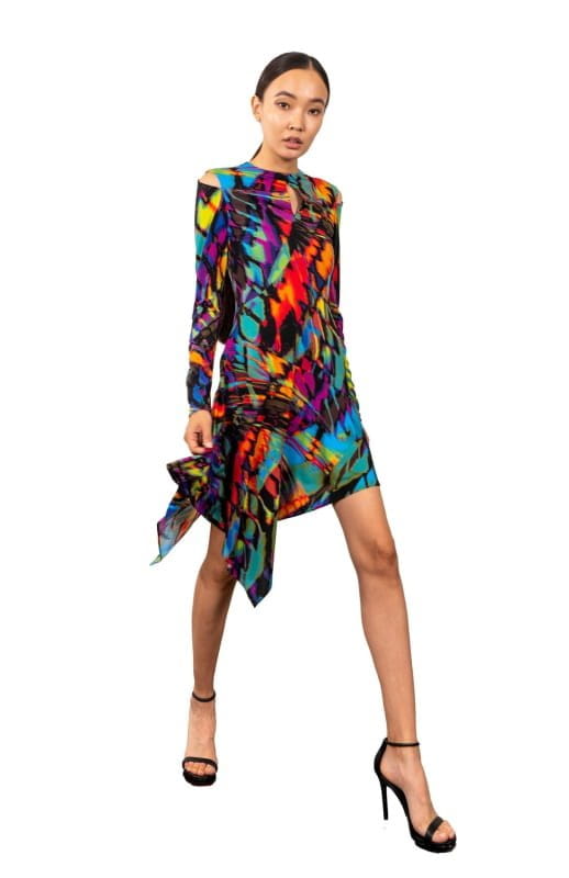 Aerope Papillon | Long Sleeve Jersey Dress - michail - Dresses