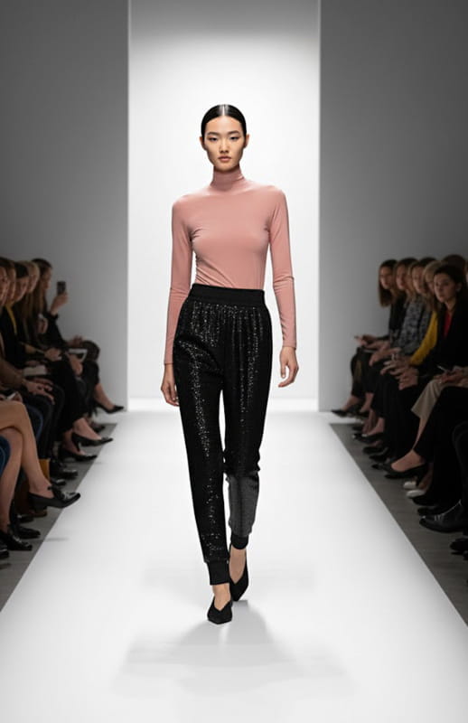 Agape | High Waist Sequin Joggers - michail - Pants