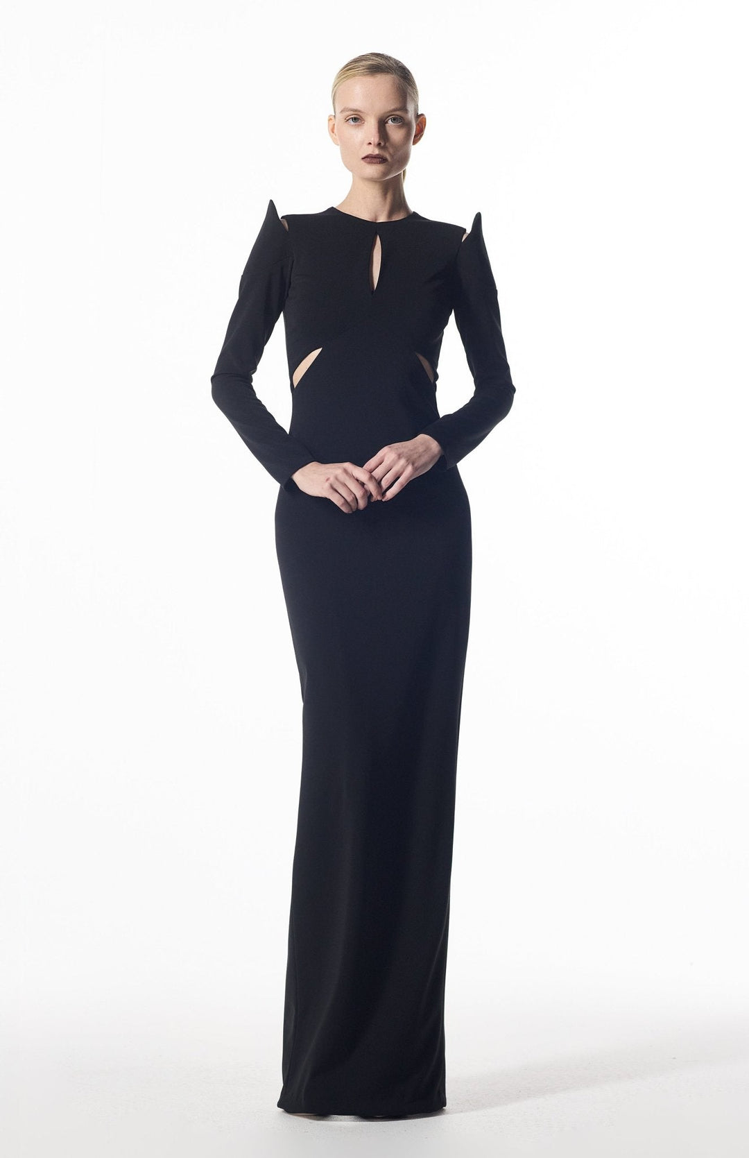 elegant evening gown with sleeves
