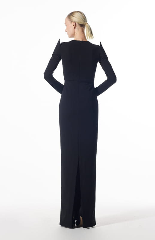 black gown with sleeves