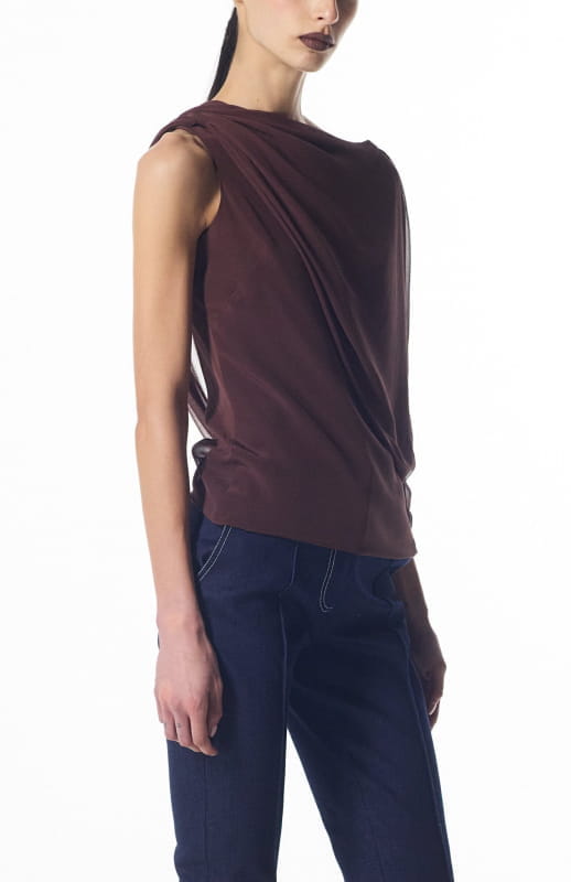 Anuket | Draped Silk Top - michail - Tops