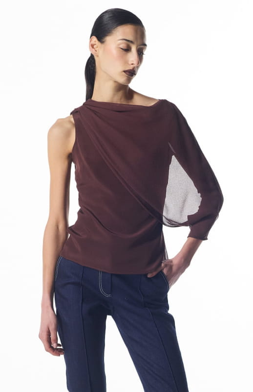 Anuket | Draped Silk Top - michail - Tops