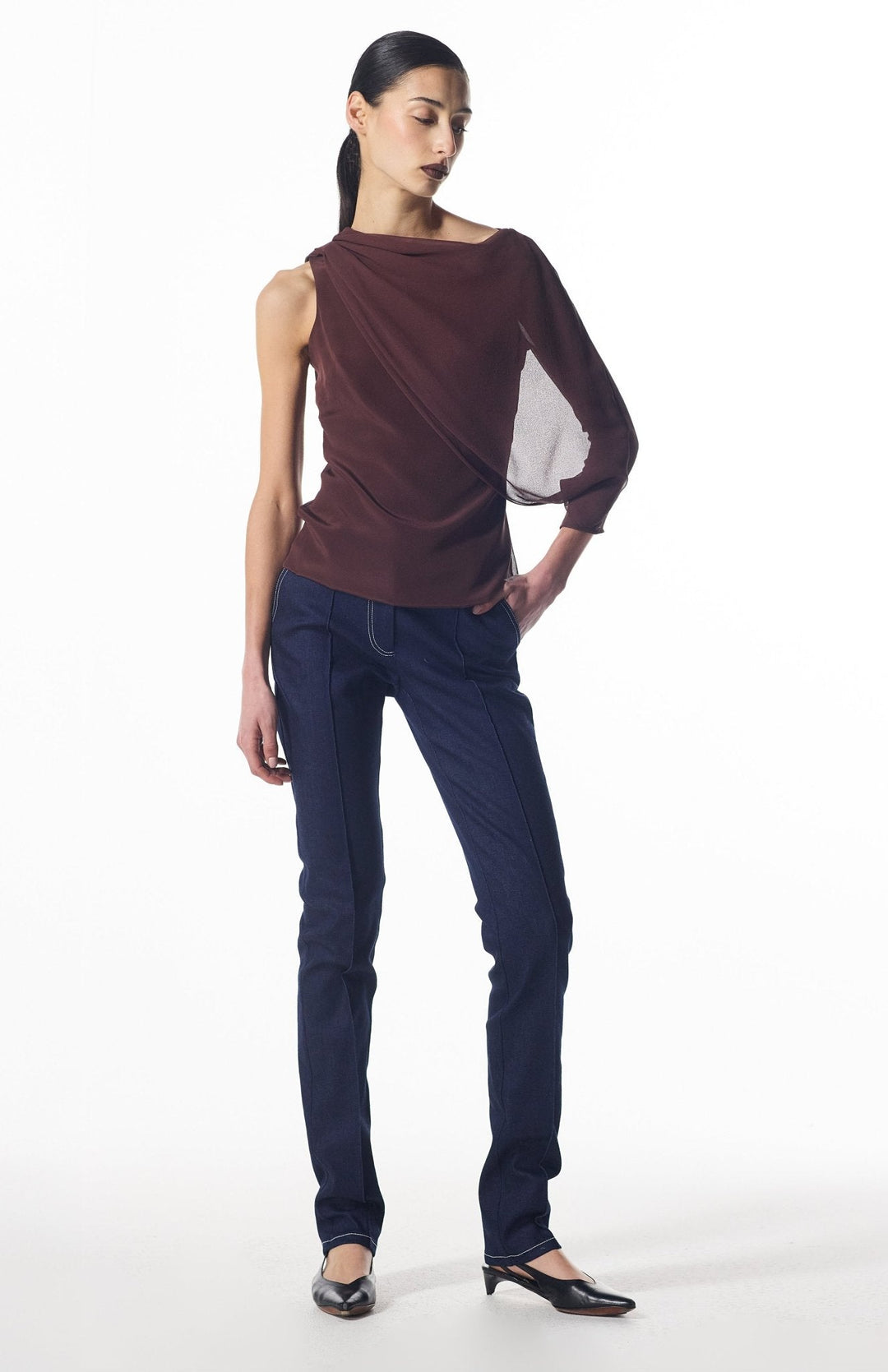 draped silk top