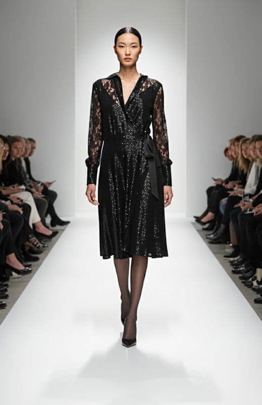 Aspasia | Sequin And Lace Cocktail Dress - michail - Dresses