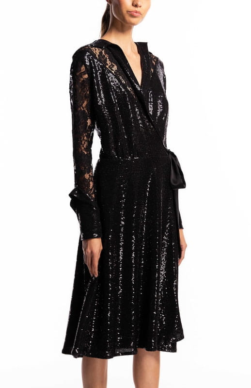 Aspasia | Sequin And Lace Cocktail Dress - michail - Dresses