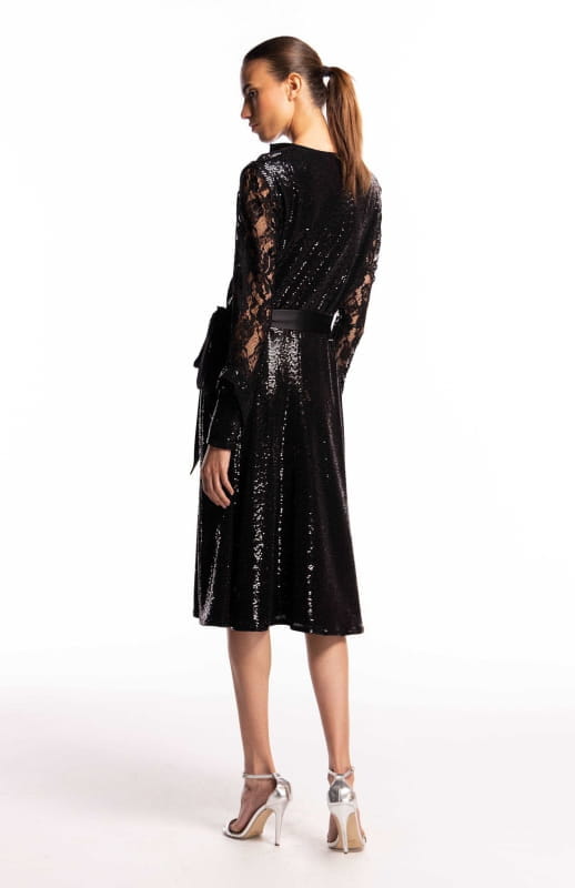 Aspasia | Sequin And Lace Cocktail Dress - michail - Dresses