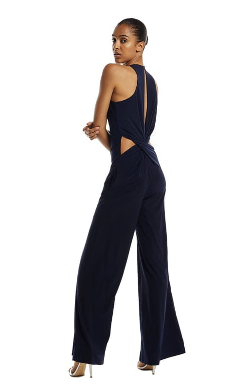 navy jumpsuit with cutouts