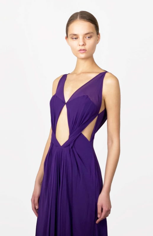 Grecian-style cut-out maxi dress
