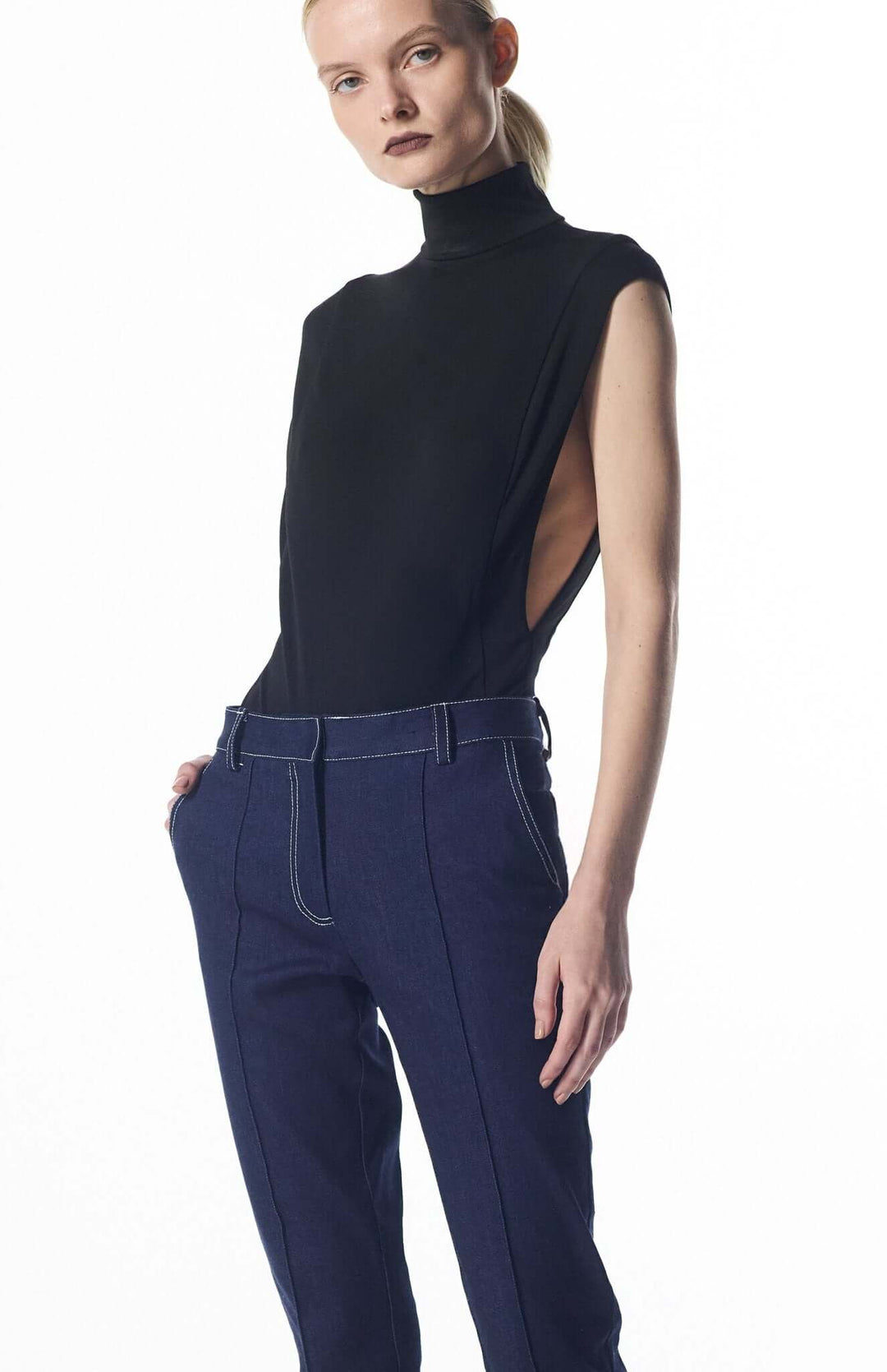 black designer bodysuit