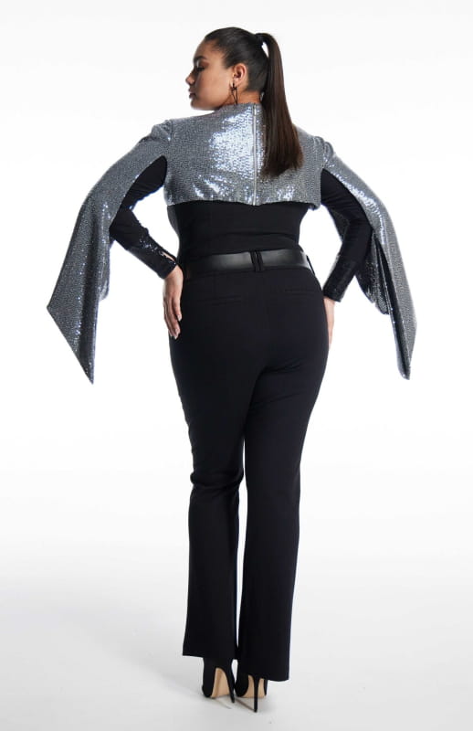 back, plus size sequin bolero