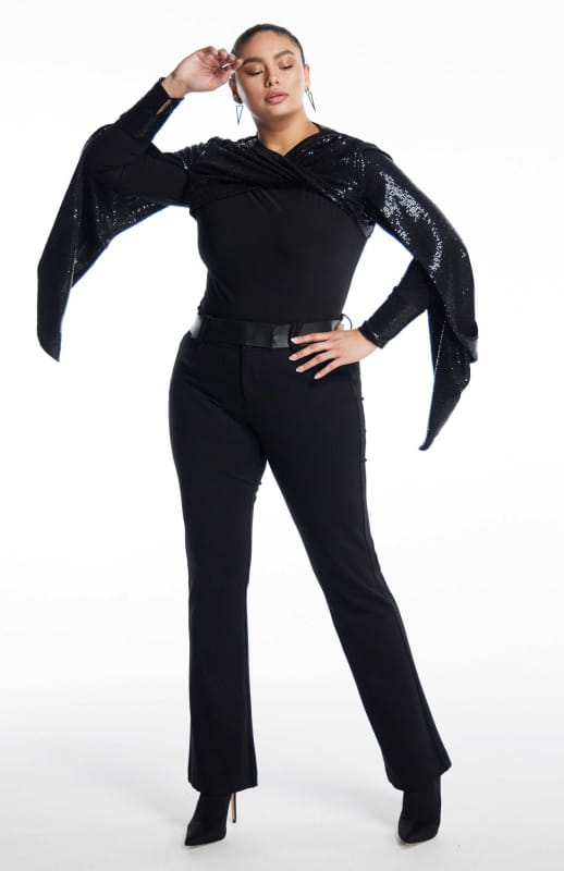 black plus size sequin bolero