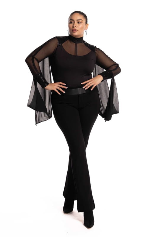 Plus Size Bodysuit Black Evening