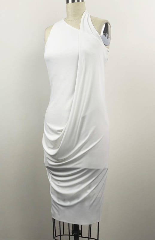 elegant draped jersey dress