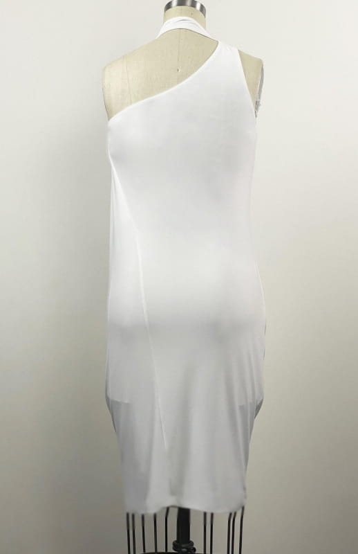 back view draped jersey dress