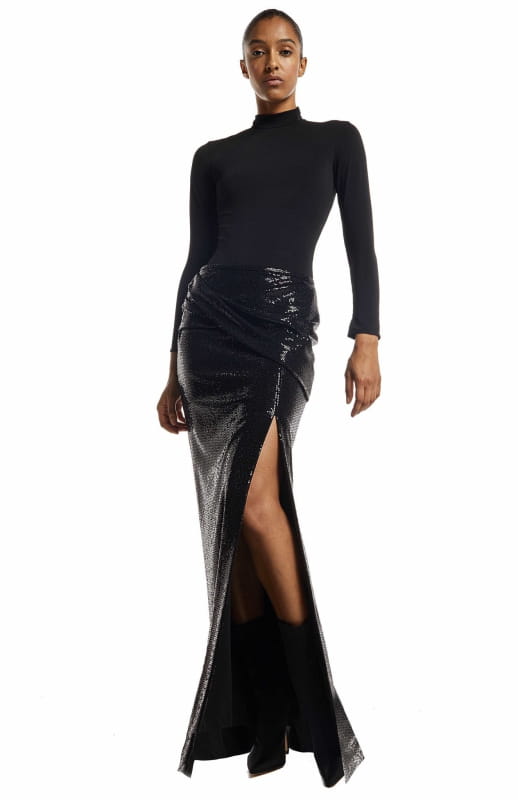 sequin maxi skirt