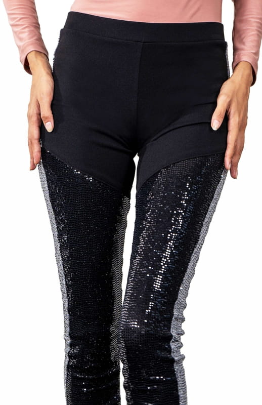 black sequin leggings