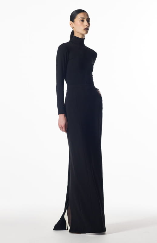 elegant black maxi skirt