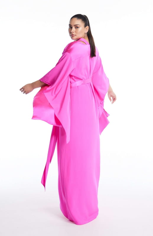 plus size pink gown