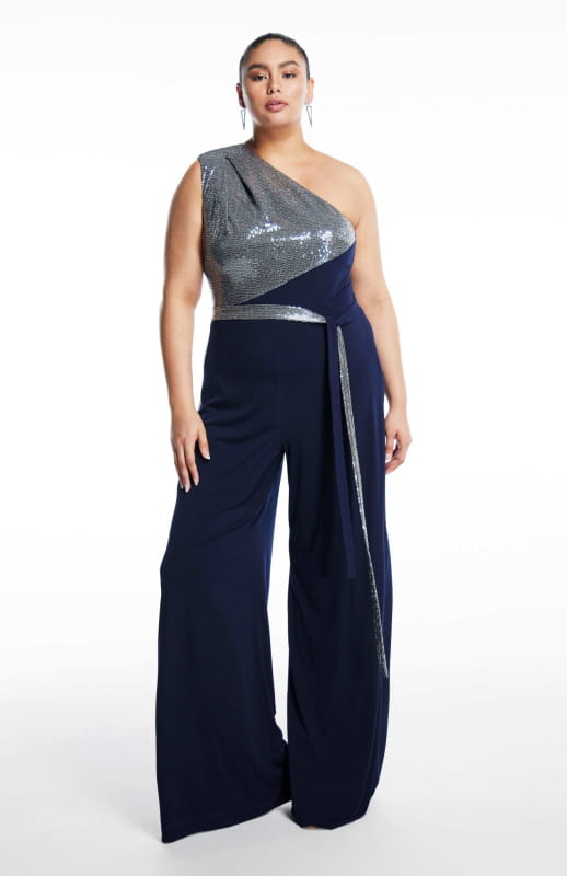 Plus Size Jumpsuit Evening One Shoulder