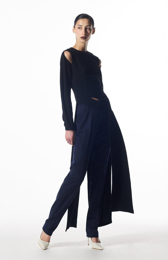 Elegant black top with tails