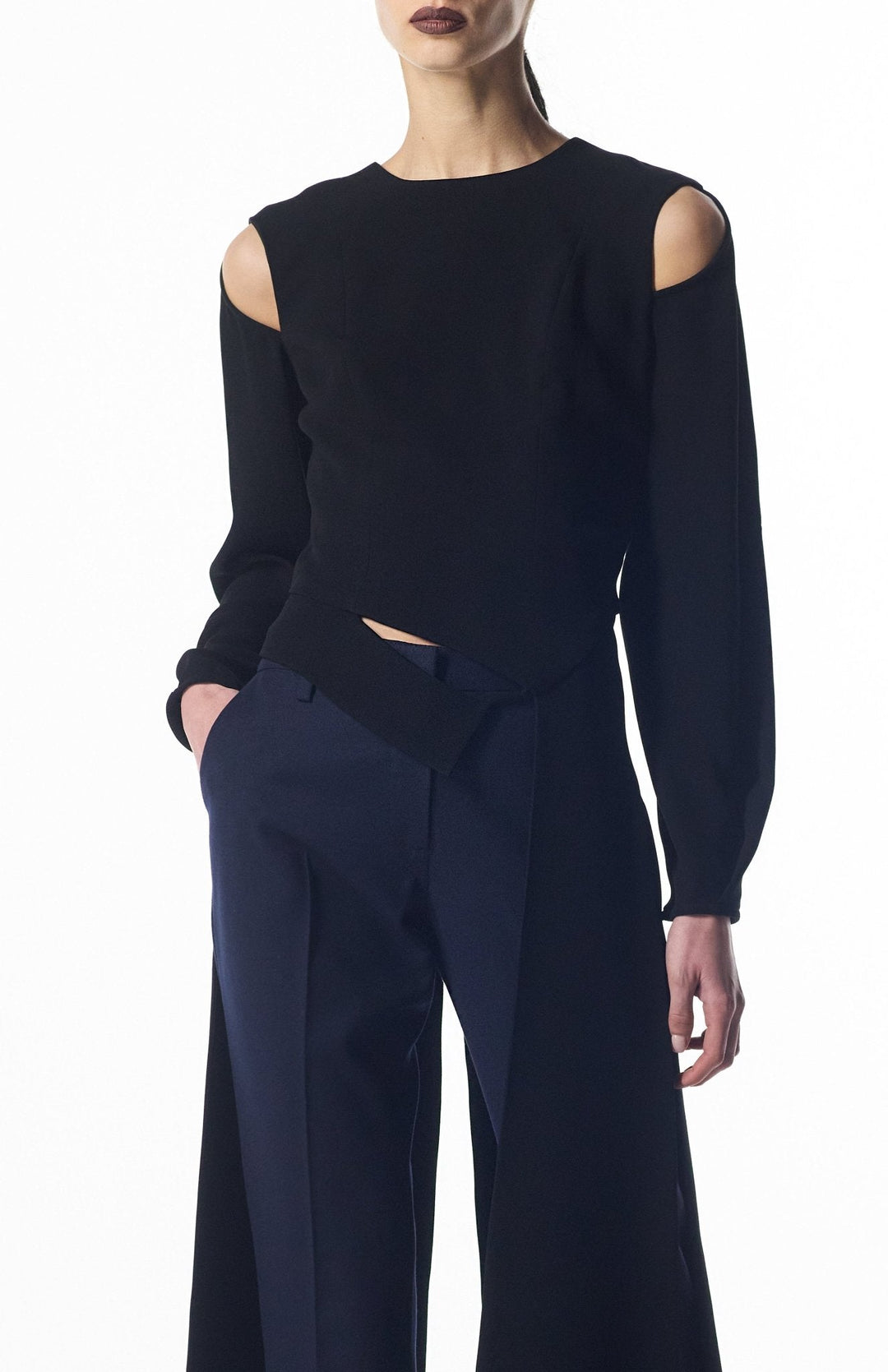 black top with cutouts