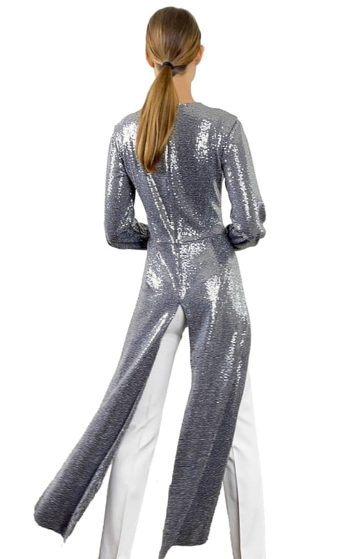 Heraklia | Long Sleeve Sequin Top - Tops