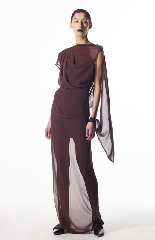 elegant silk chiffon gown