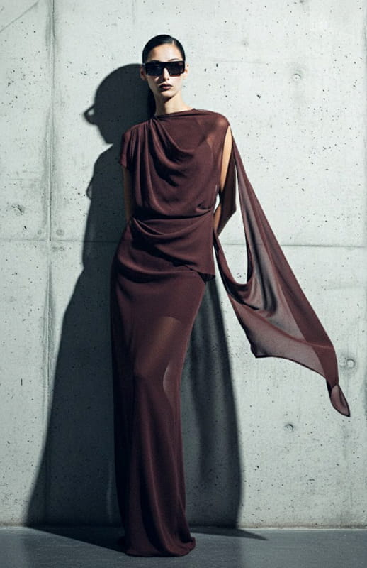 Hesperia | Draped Silk Dress - michail - Dresses
