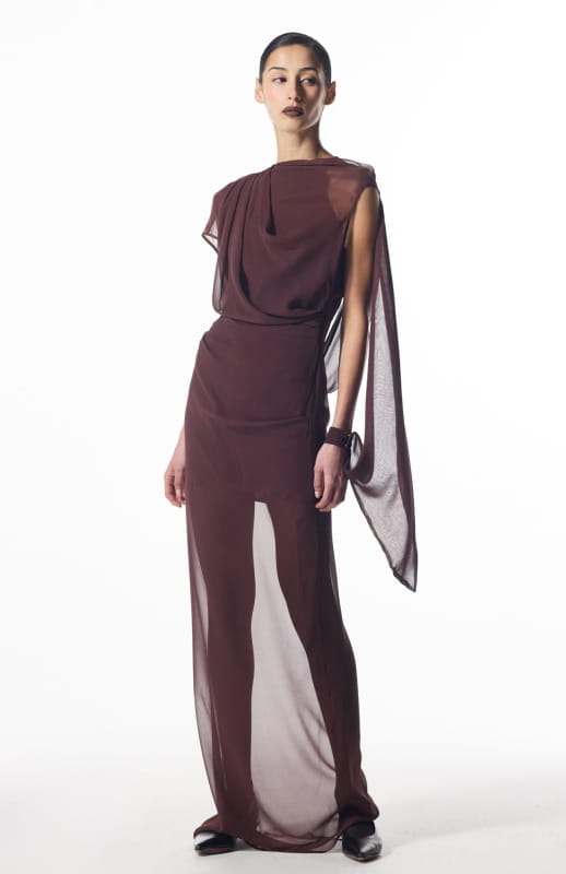 Hesperia | Silk Chiffon Dress | Draped & Elegant