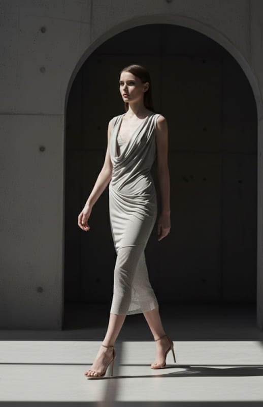 Iremia | Ethereal Beauty: Draped Jersey Dress - michail - Dresses
