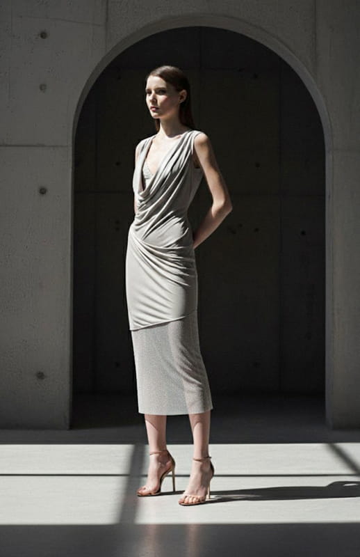Iremia | Ethereal Beauty: Draped Jersey Dress - michail - Dresses