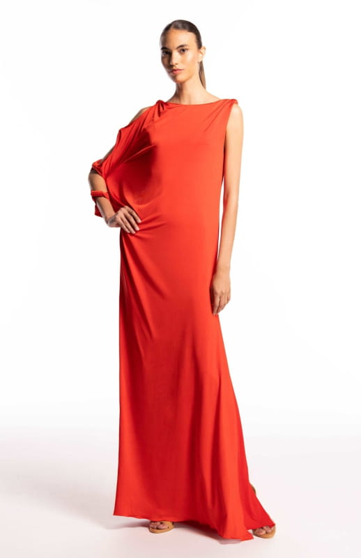 elegant orange gown