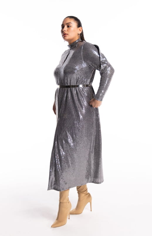 plus size sequin dress with sleeves