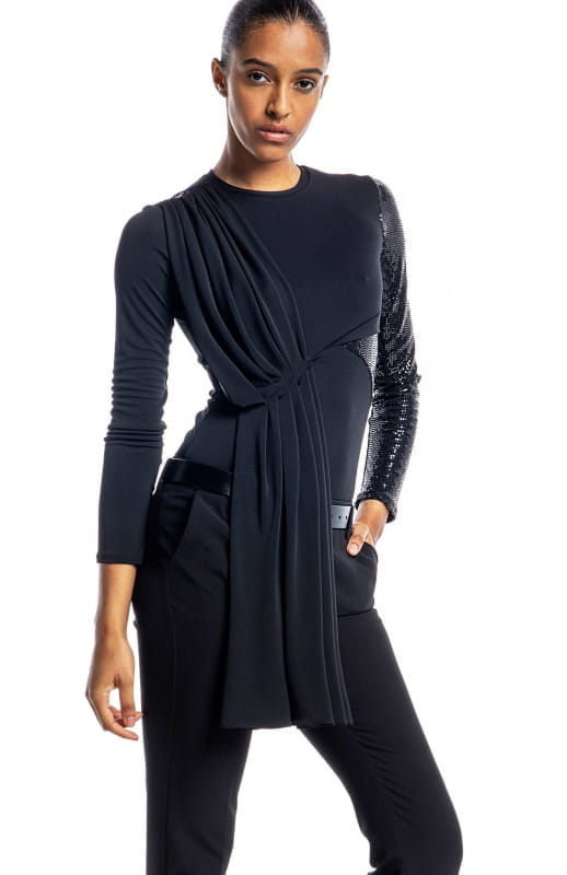 Lissandra | Draped Knit Top - michail - Tops