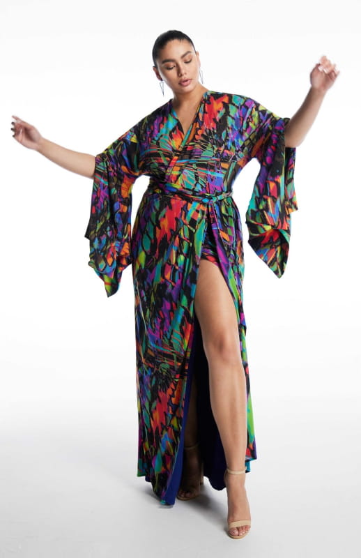 plus size long jersey dress