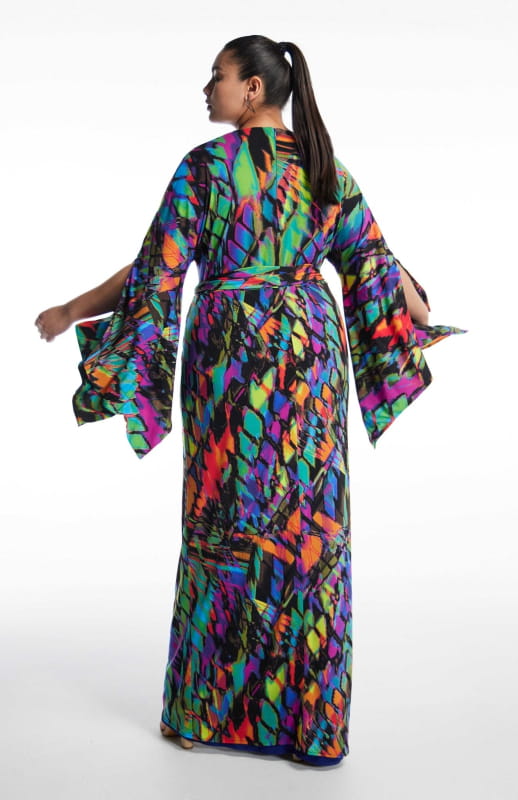 plus size printed long dress