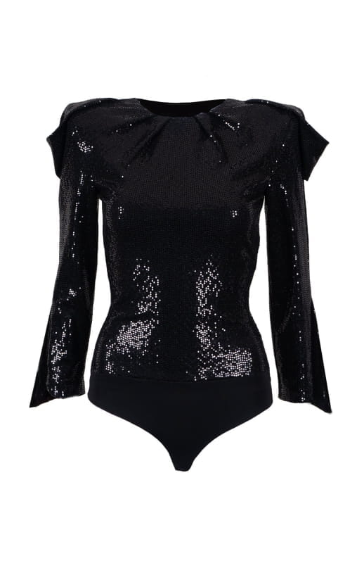 Magissa | Draped Sequin Bodysuit - michail - Bodysuit