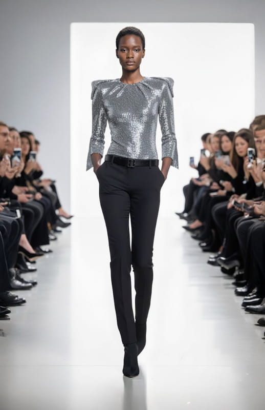 Magissa | Draped Sequin Bodysuit - michail - Bodysuit