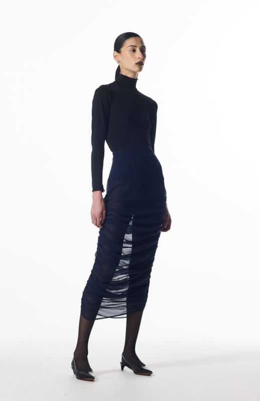 Mera | Silk Draped Skirt - michail - Skirts