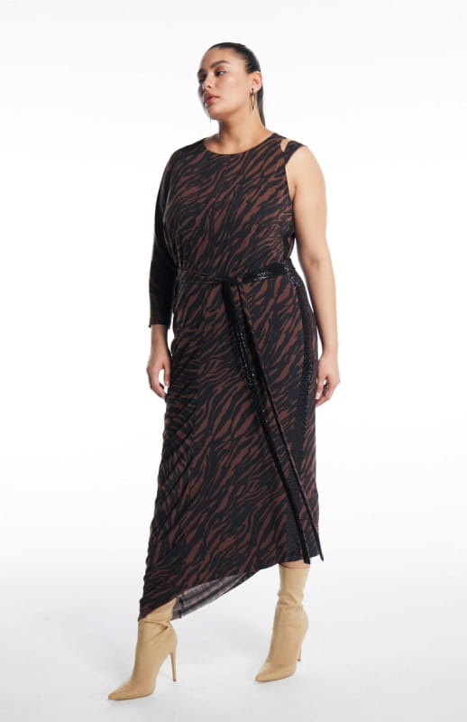 Mythodea | Long Draped Printed Dress - Dresses