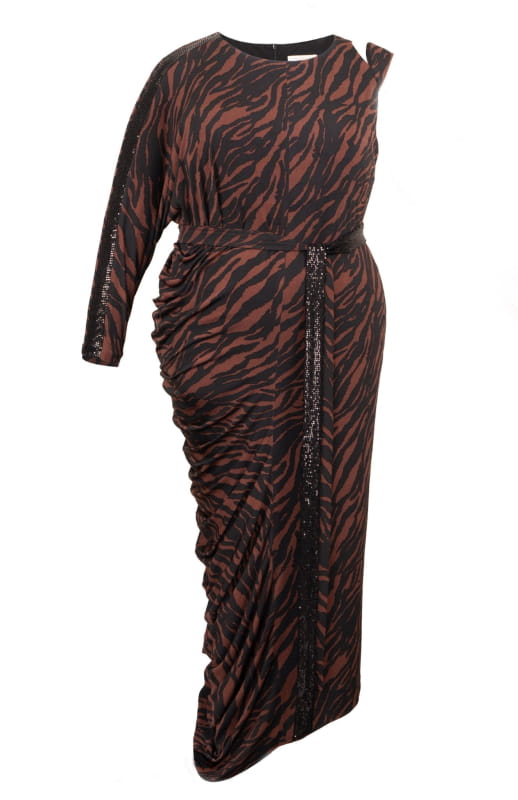 Mythodea | Long Draped Printed Dress - Dresses