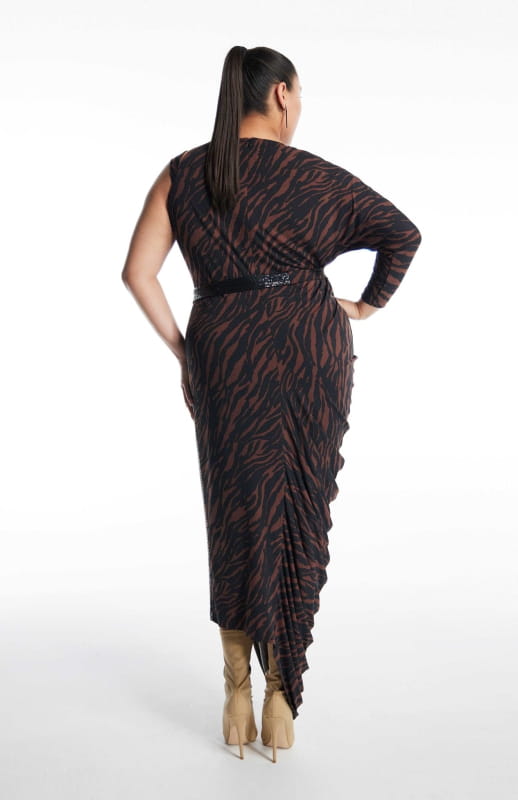 Mythodea | Long Draped Printed Dress - Dresses