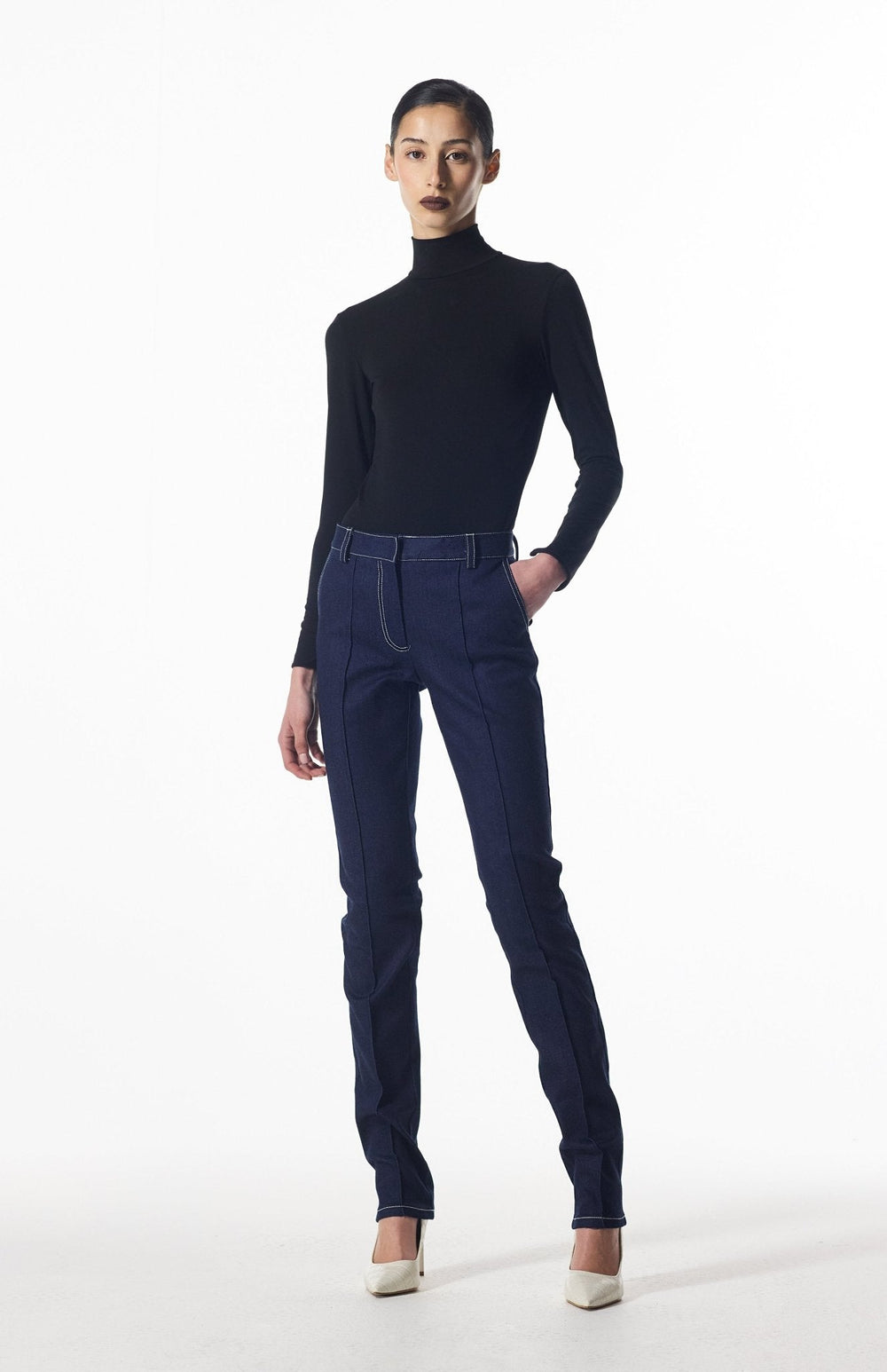 navy blue jeans
