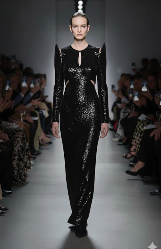 Nychta | Sequin Long Evening Dress - michail - Dresses