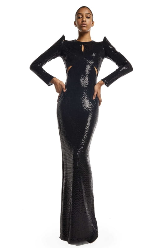 sequin evening gown