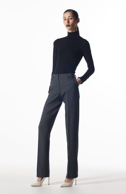 grey wool dress pants side view