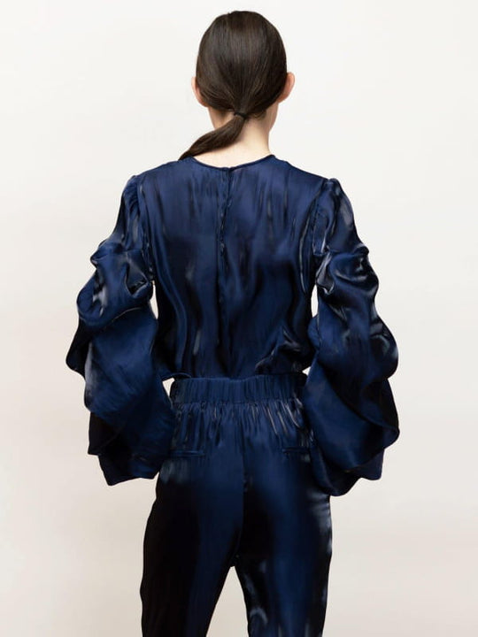 Ortensia | Draped Evening Blouse - michail - Tops